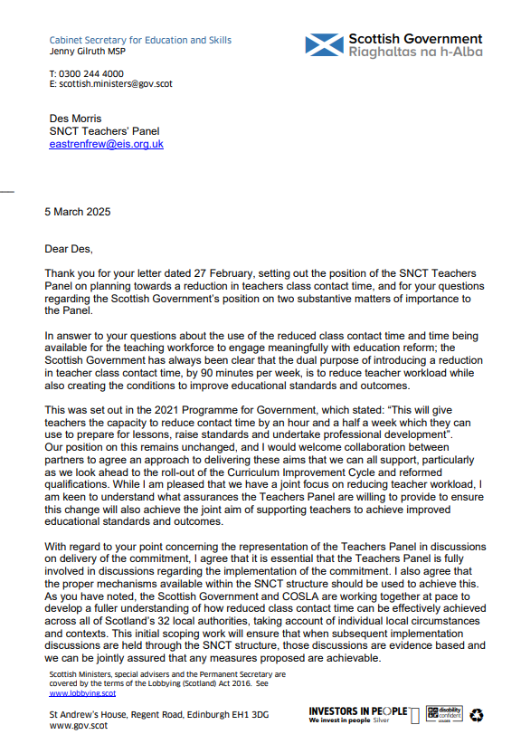 Letter from the Cabinet Secretary